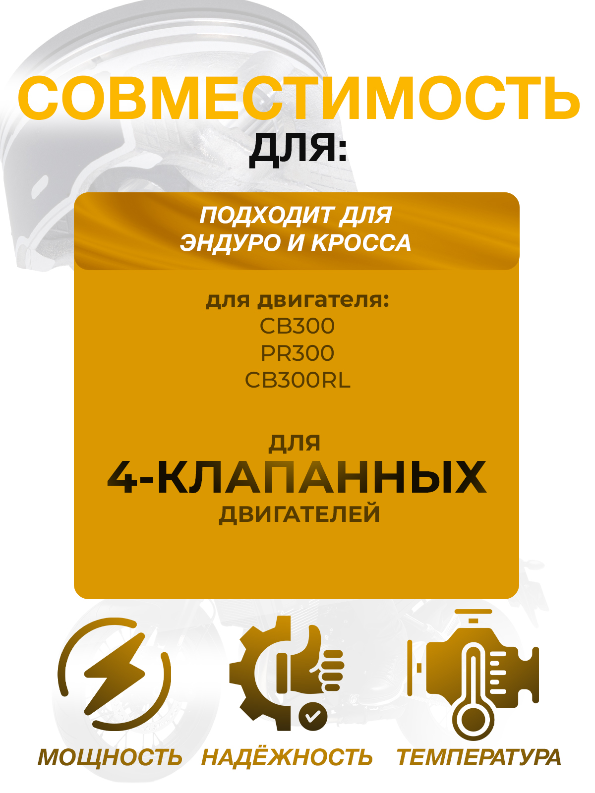 Поршень в сборе 75mm 4 клапана CB300, PR300, CB300RL