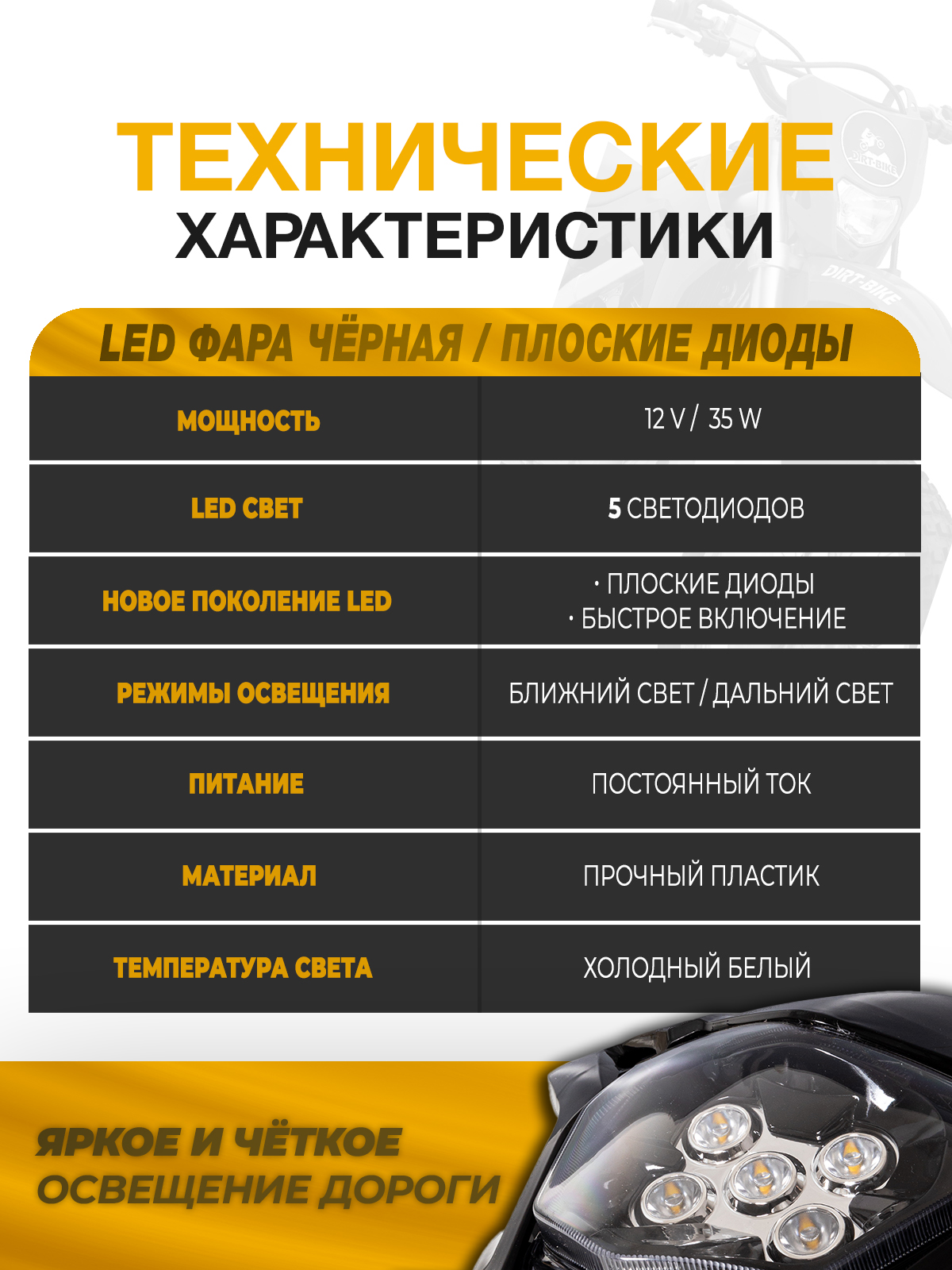 Фара BSE M/Z серия NEW черная плоские диоды