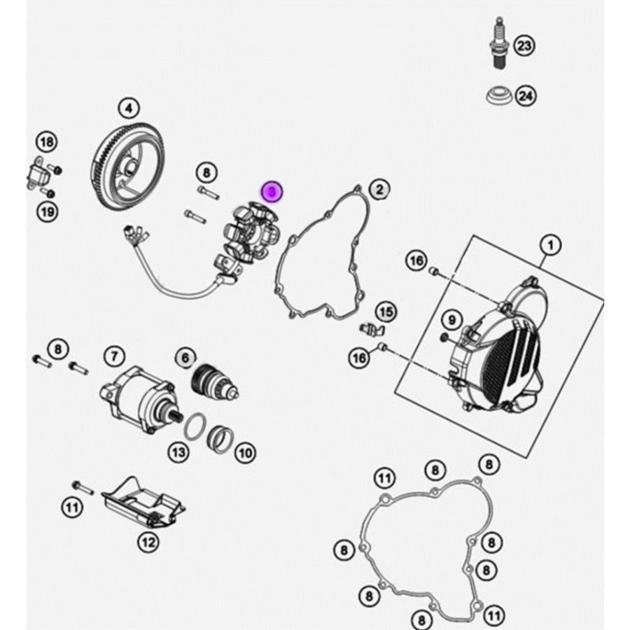Статор генератора с датчиком холла для Hengjian Z300
