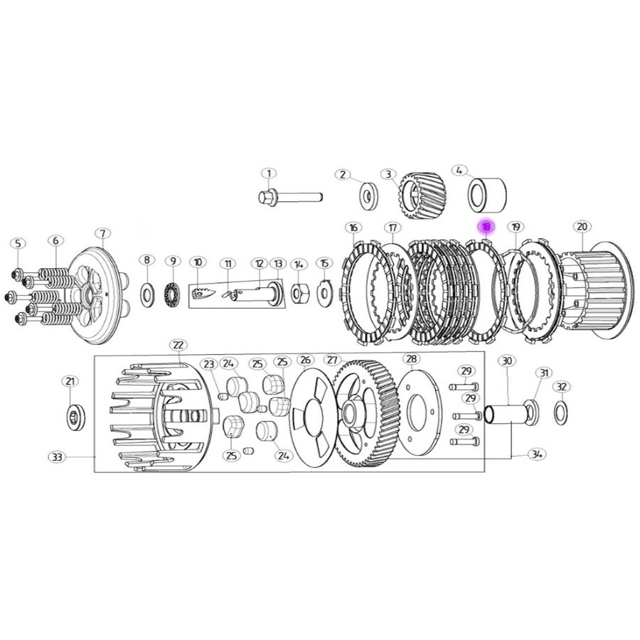 Нижний фрикционный диск сцепления для MT250/MT230/DT230