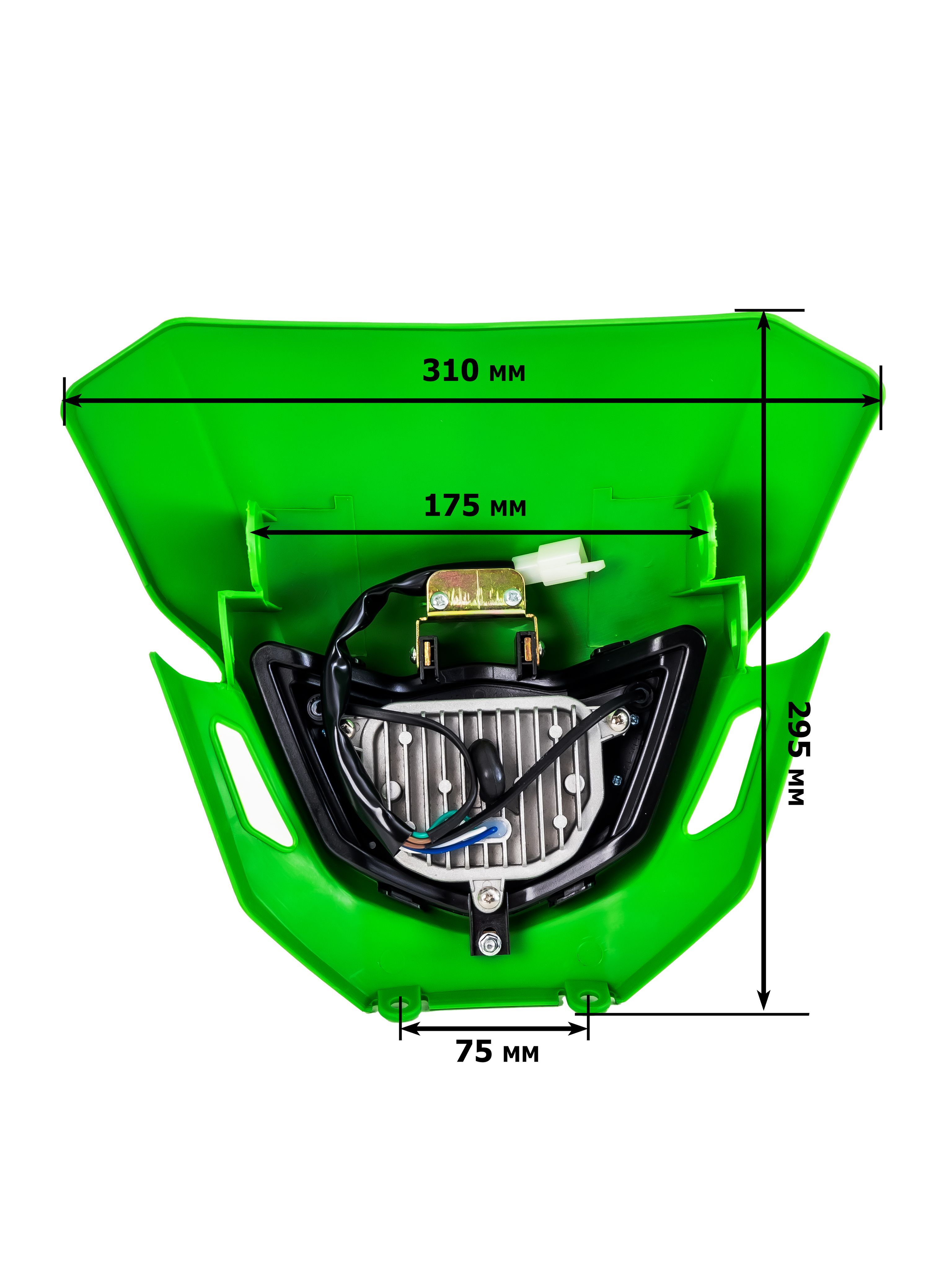 Фара питбайк/Kayo/BSE зеленая светодиодная круглые диоды