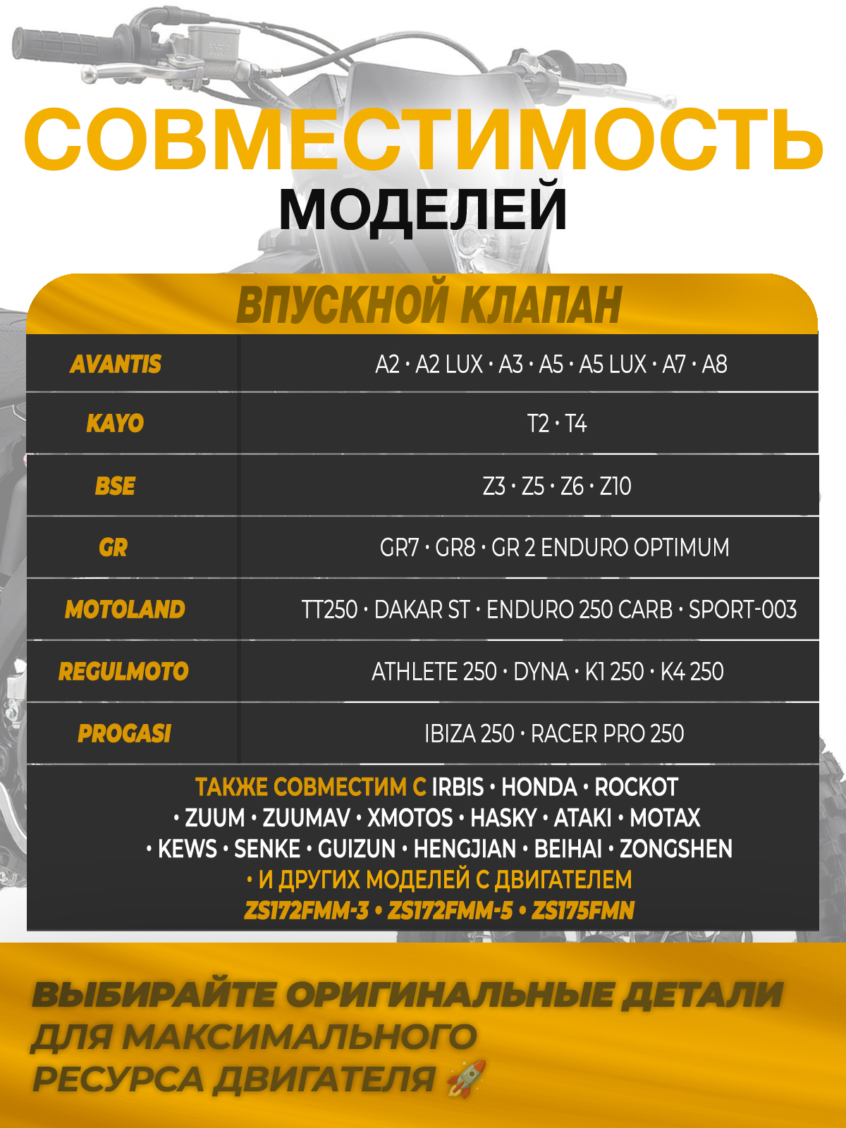 Клапан выпускной для двигателя ZS172FMM, ZS175FMN
